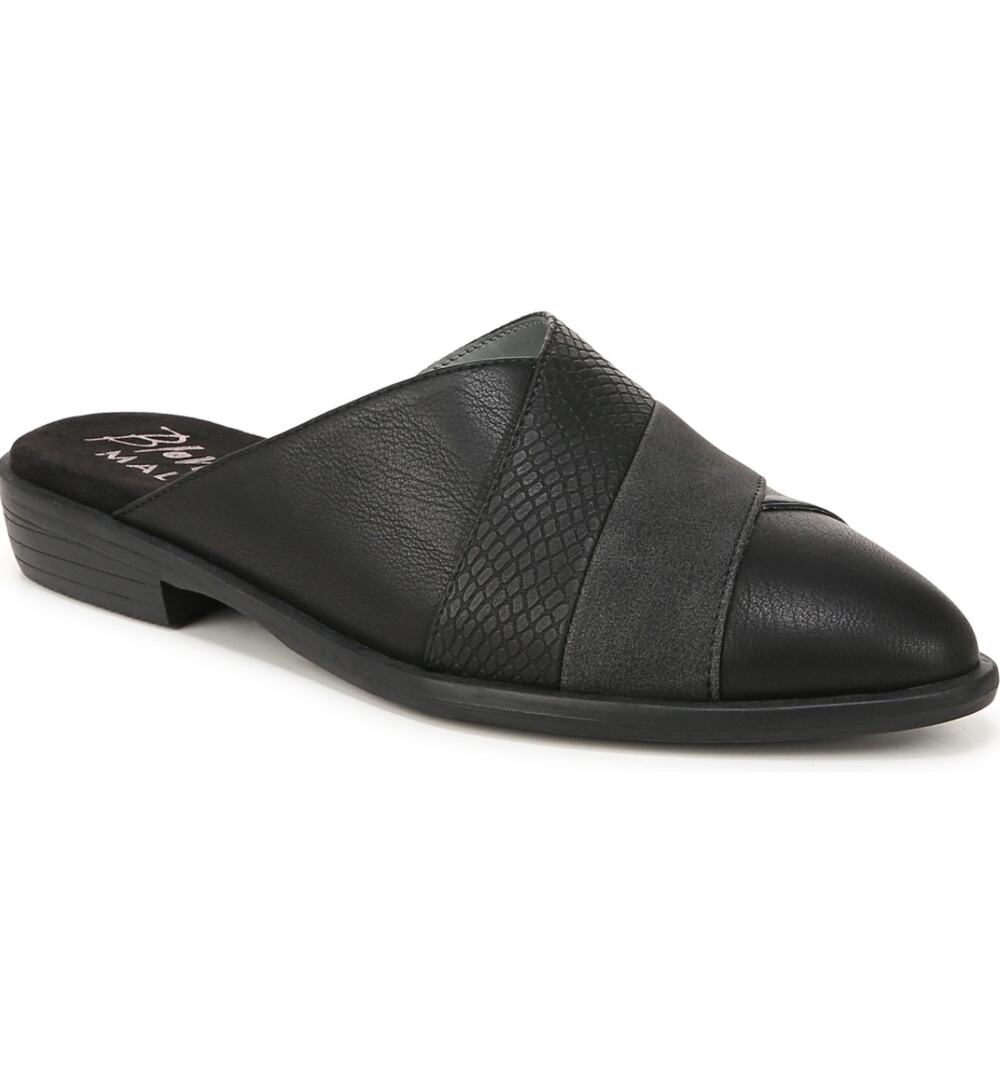 Blowfish Malibu Womens Hazel Mules Size 8.5 M EU 39 Black Vegan Leather NIB